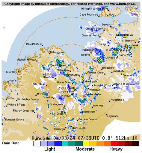 Bom radar wyndham 512  24 Hour Rainfalls